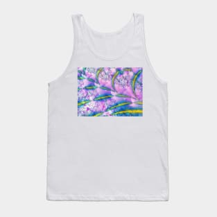 Pink Leaf Abstract Tank Top